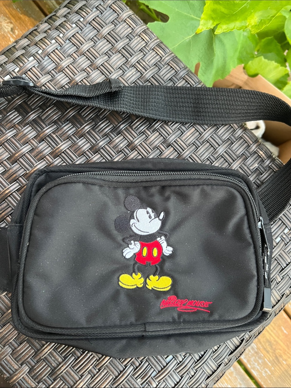 Disney Black Crossbody with Mickey Embroidery and Yellow Accents